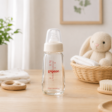 PIGEON NURSING BOTTLE WITH PERISTALTIC NIPPLE (GLASS)