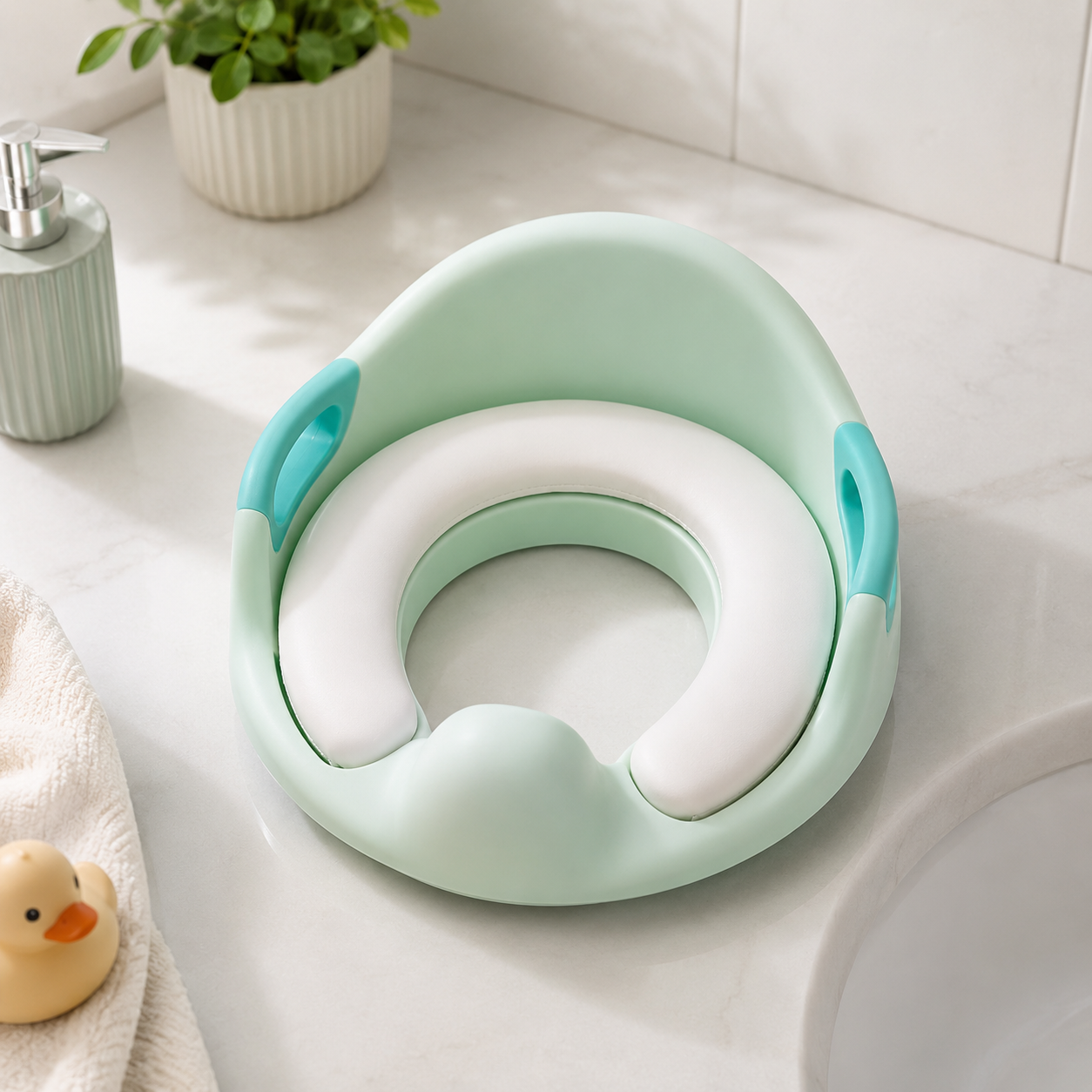 TINNIES CUSHION TOILET SEAT COVER - GREEN