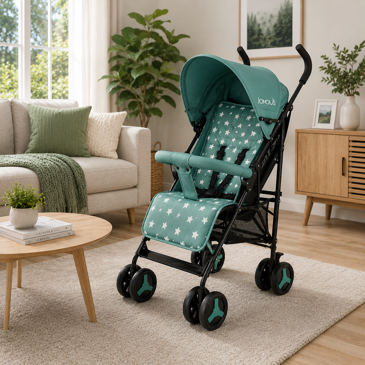 JOYOUS ULTRA COMPACT BABY STROLLER - GREEN