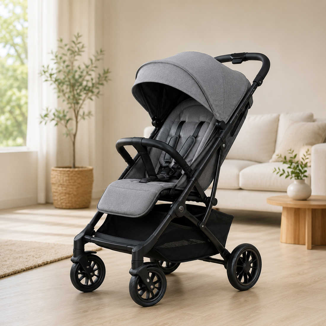 PREMIUM 2-IN-1 BABY STROLLER & CAR SEAT - GREY