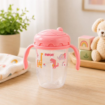 FARLIN DRINKING CUP STEP 3-STRAW 240ML-PINK