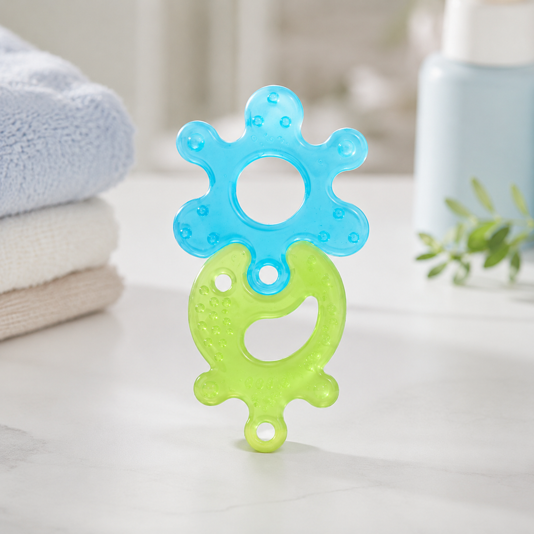 FARLIN PUZZLE GUM SOOTHER - GREEN & BLUE