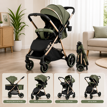 PREMIUM REVERSIBLE BABY STROLLER - GREEN