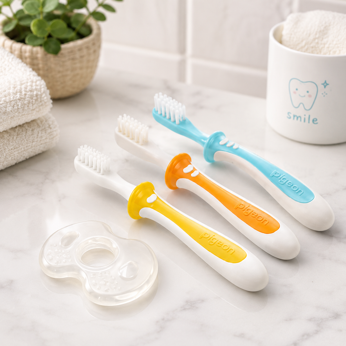 PIGEON CHILDREN TRAINING TOOTHBRUSH LESSON 123 SET
