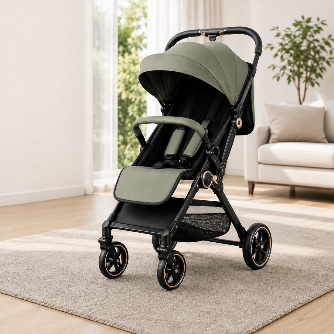 JOYOUS NOVARA LUXE BABY STROLLER - GREEN