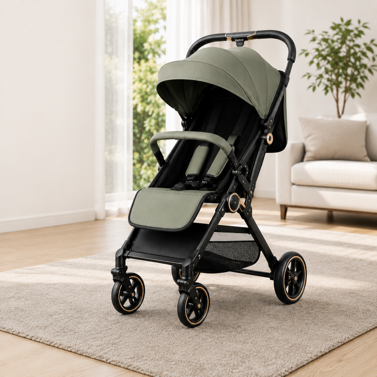 JOYOUS NOVARA LUXE BABY STROLLER - GREEN