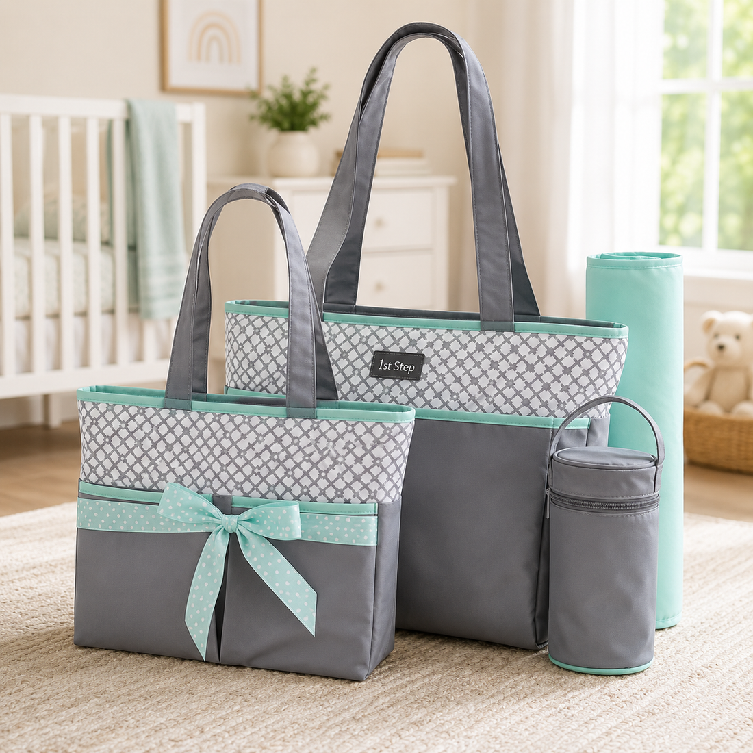 Baby Diaper Bag - Set Textured