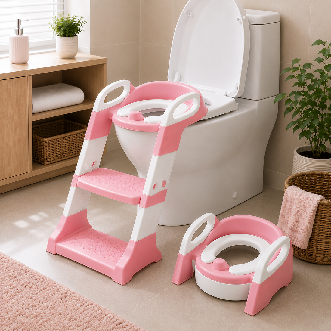JOYOUS 2 IN 1 TODDLER POTTY TRAINING SEAT - PINK