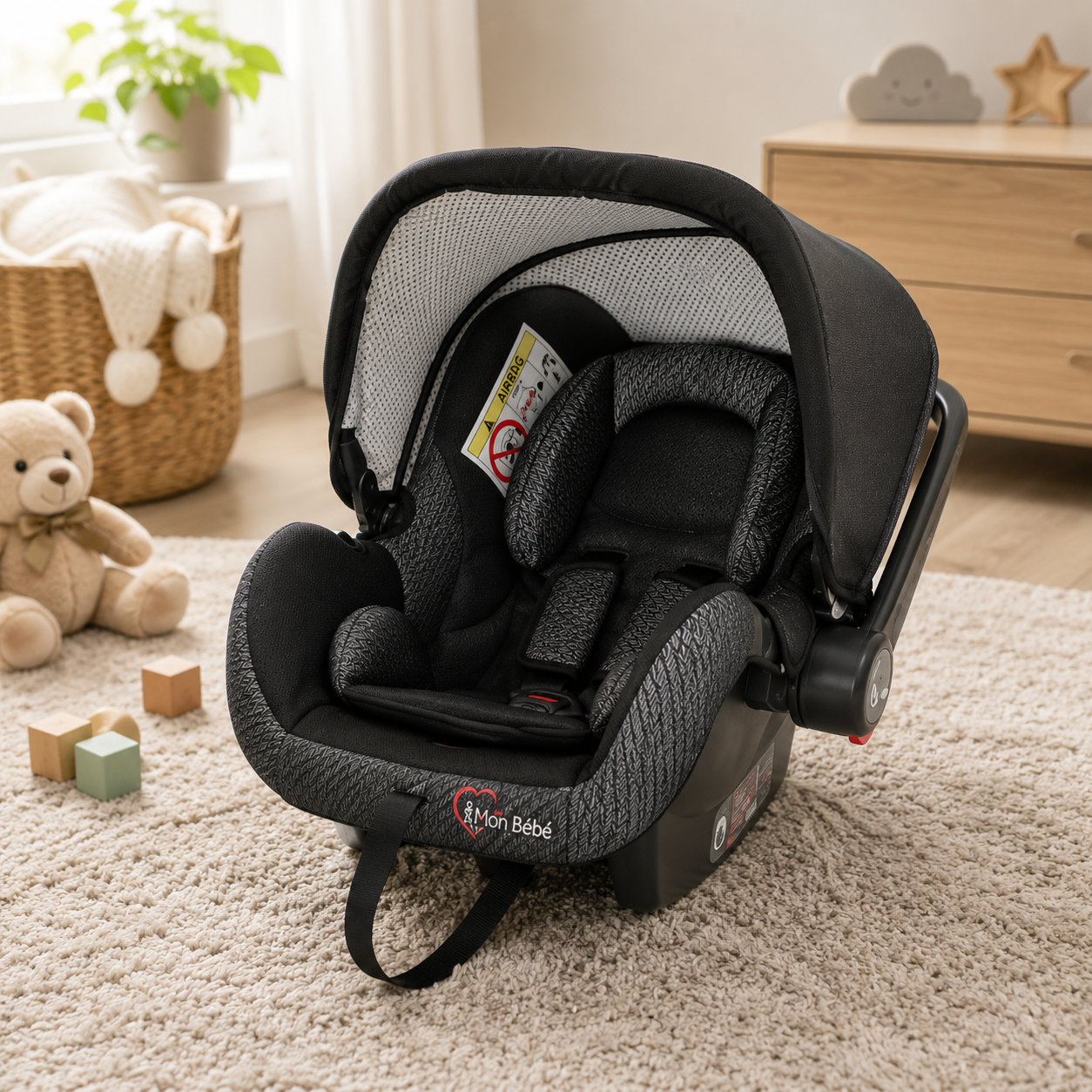 TINNIES BEIGE BABY CARRIER & CAR SEAT – 0–18 MONTHS