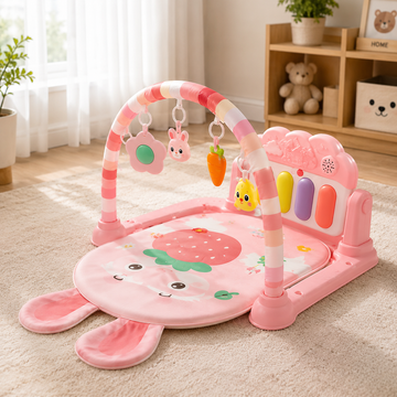 JOYOUS BABY WALKER PLAY GYM WITH PIANO MAT - PINK