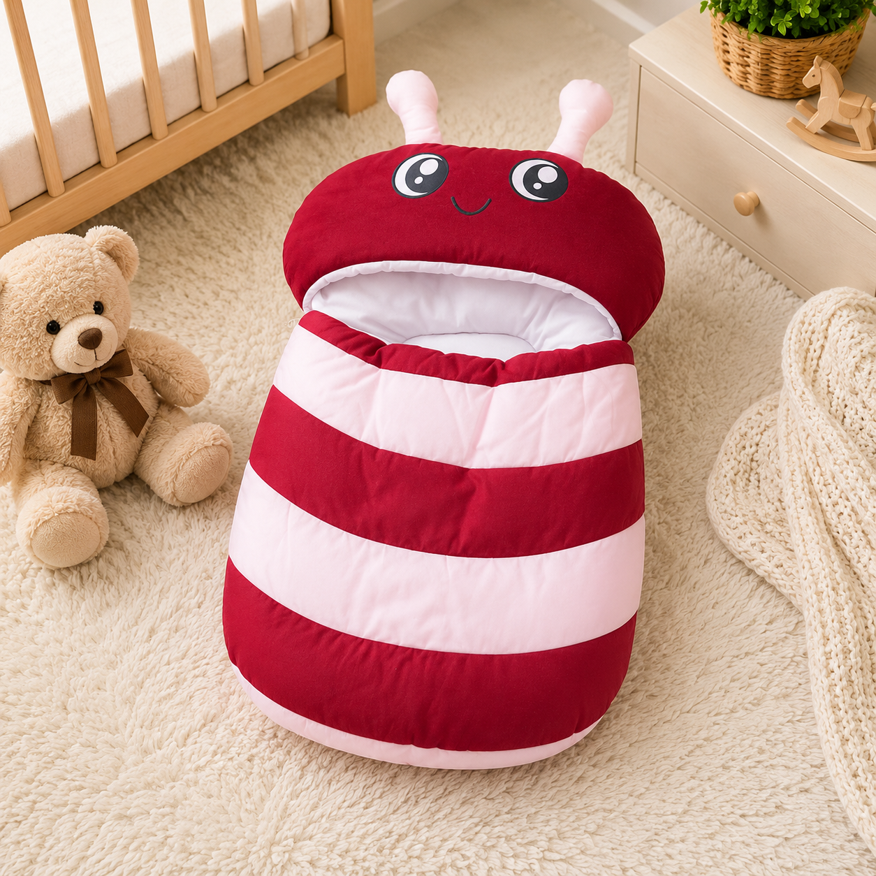 COTTON POLYESTER BABY SLEEPING BAG WITH CARTOON BEE DESIGN