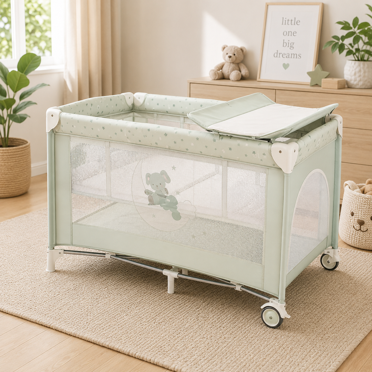 ALL-IN-ONE BABY PLAY YARD – PISTACHIO