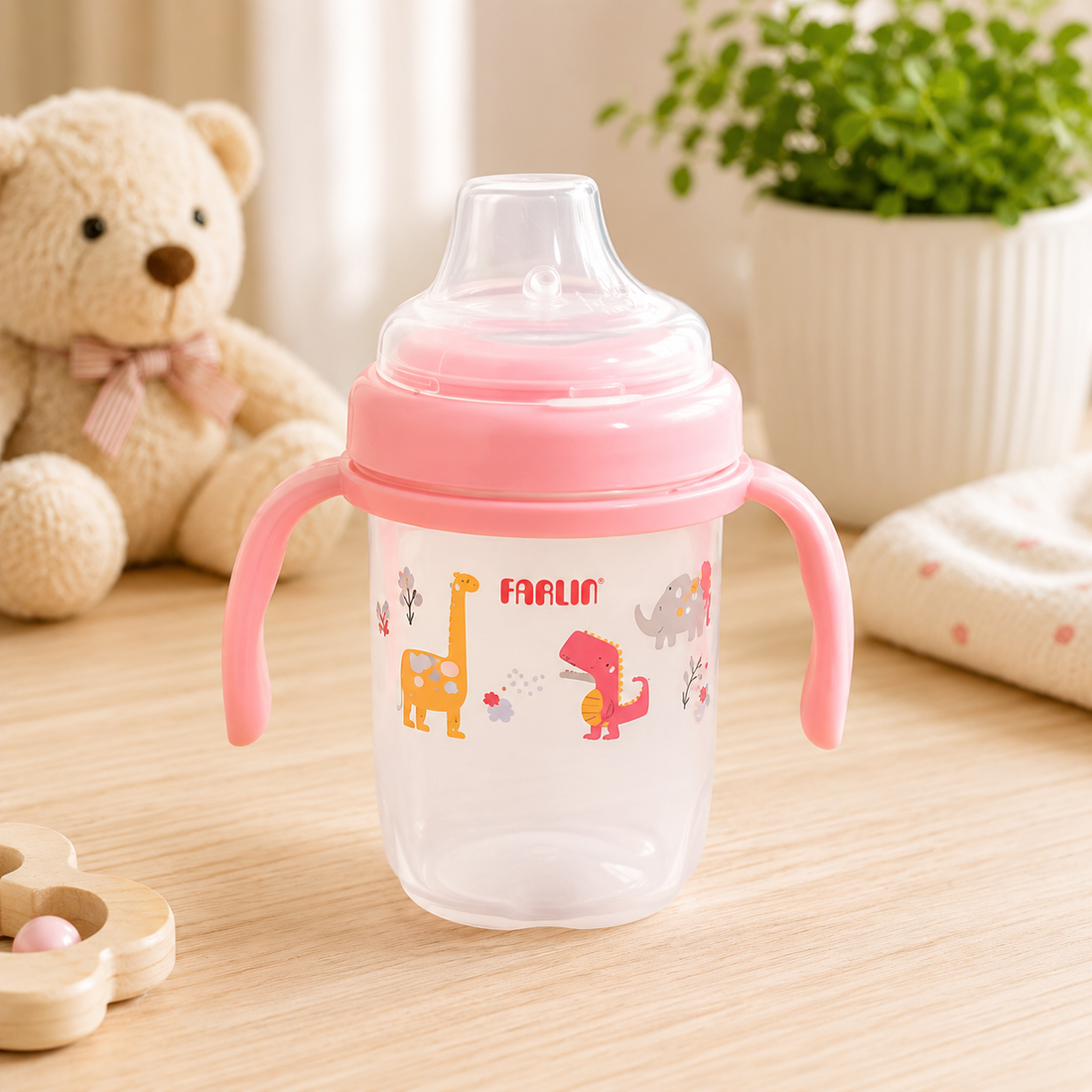 FARLIN DRINKING CUP STEP 2-SPOUT 240ML-PINK