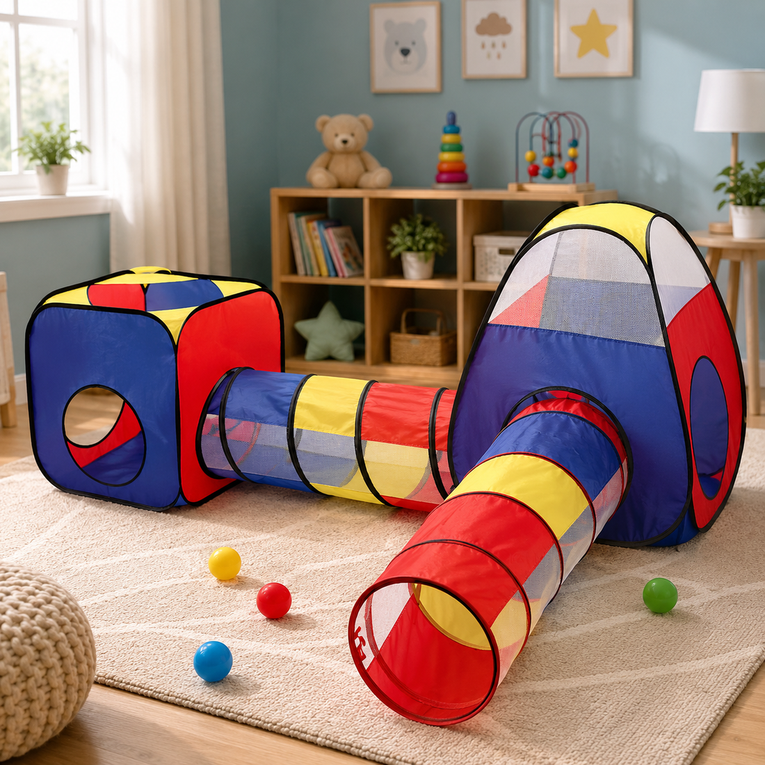 MULTI-TUNNEL KIDS PLAY TENT SET