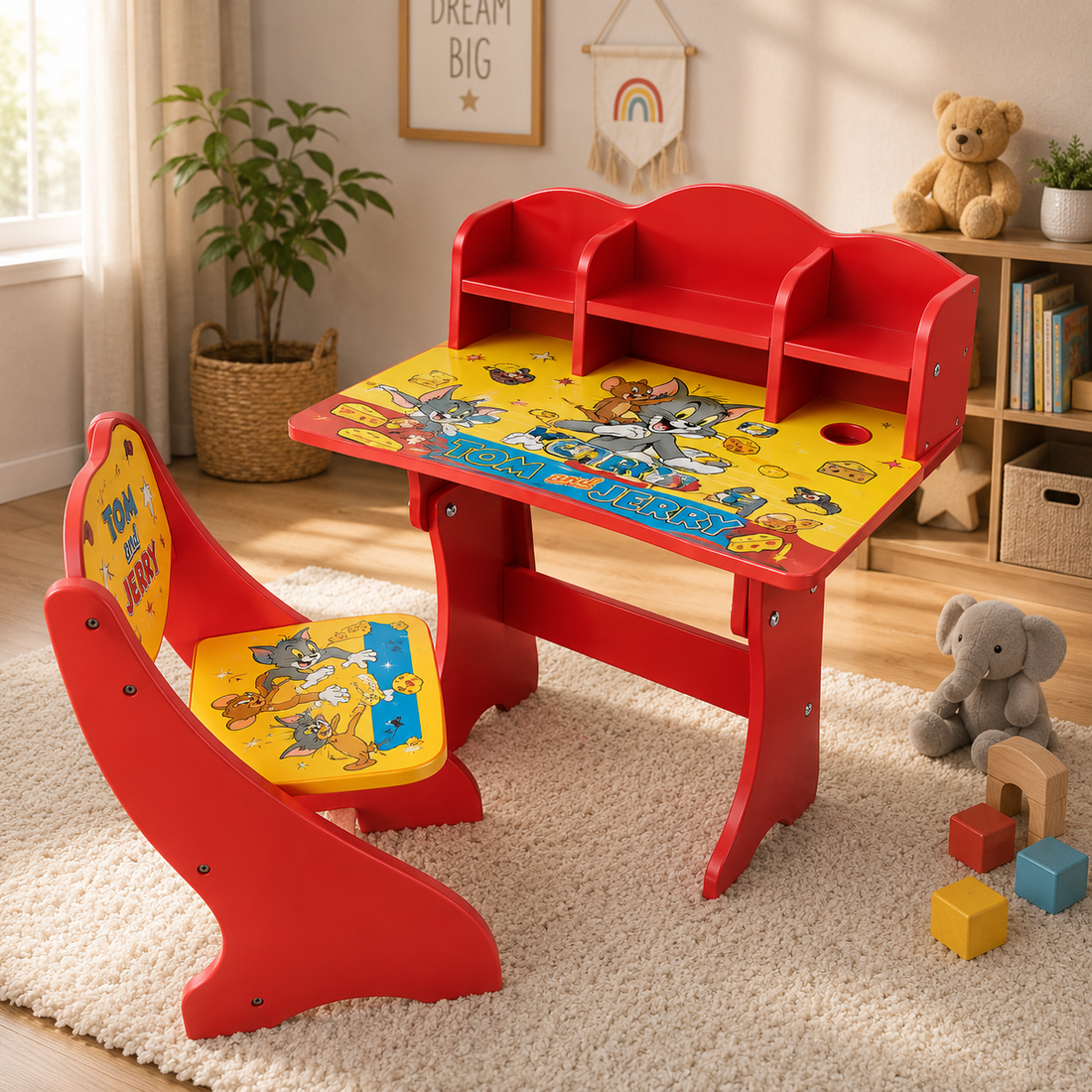 INFANTES KIDS TOY STORY STUDY DESK WITH CHAIR - TOM AND JERRY