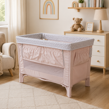 PORTABLE BABY BEDSIDE SLEEPER COT - PINK