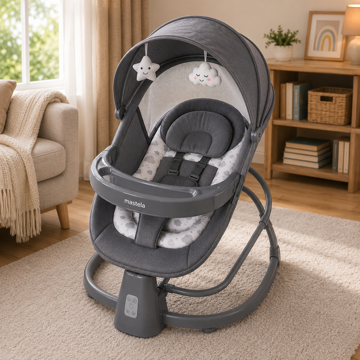 MASTELA ELECTRIC BABY SWING CHAIR - BLACK
