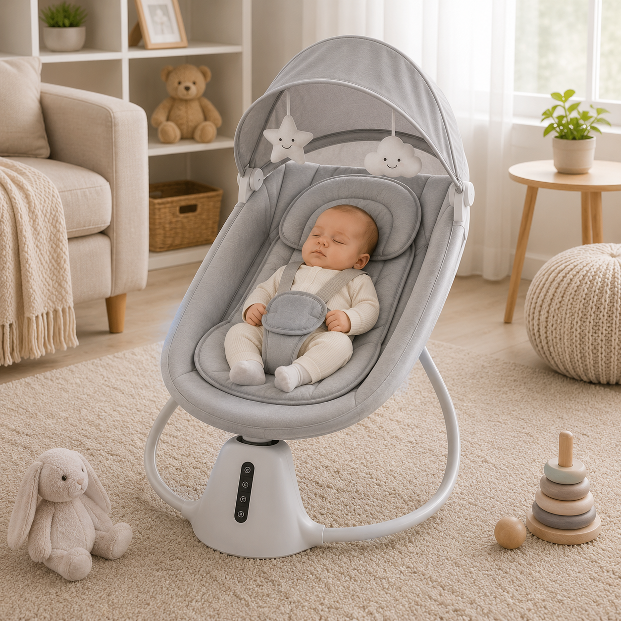 MASTELA ELECTRIC BABY ROCKER - GREY