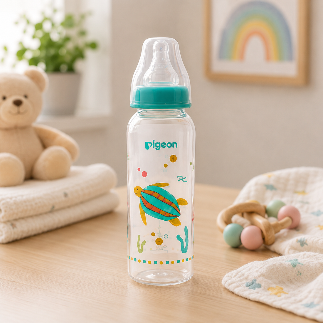 PIGEON FLEXIBLE STANDARD NECK FEEDER PP RP 240ML – TURTLE
