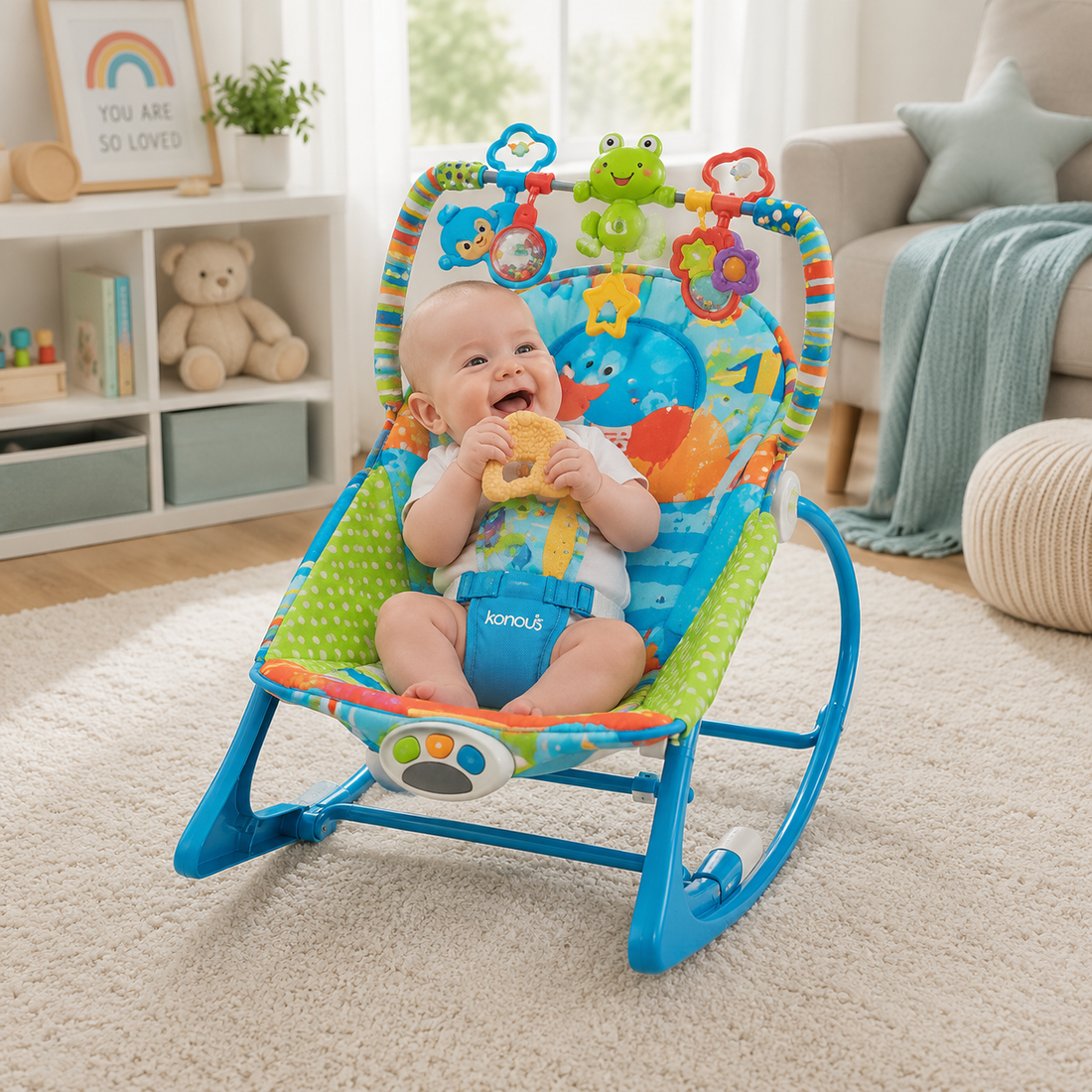 JOYOUS NEWBORN TO TODDLER ROCKER - BLUE