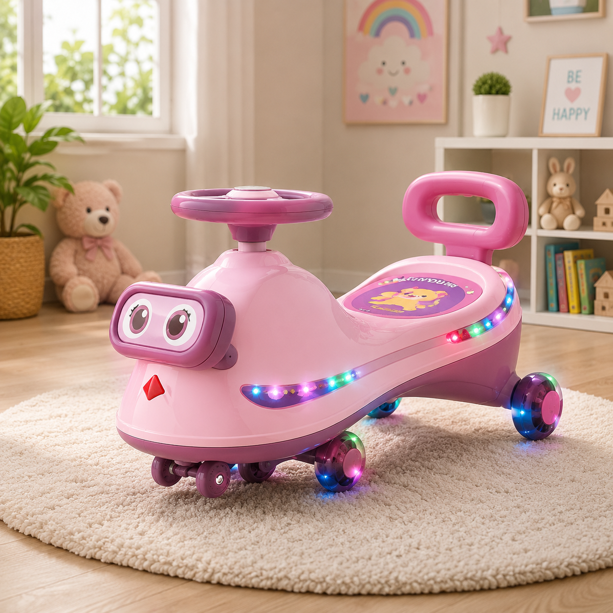 AUTO SWING BABY WALKER CAR - PINK