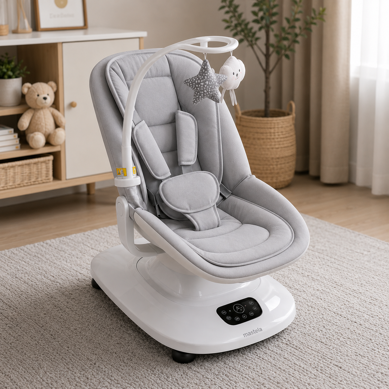 MASTELA AUTO SWING BABY ROCKER - GREY