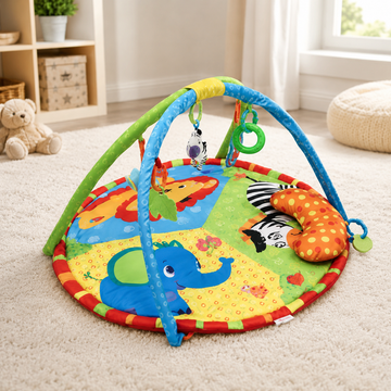 TINNIES UNISEX BABY PLAY MAT – 4-IN-1 ACTIVITY MAT WITH TOYS (0–12 MONTHS)