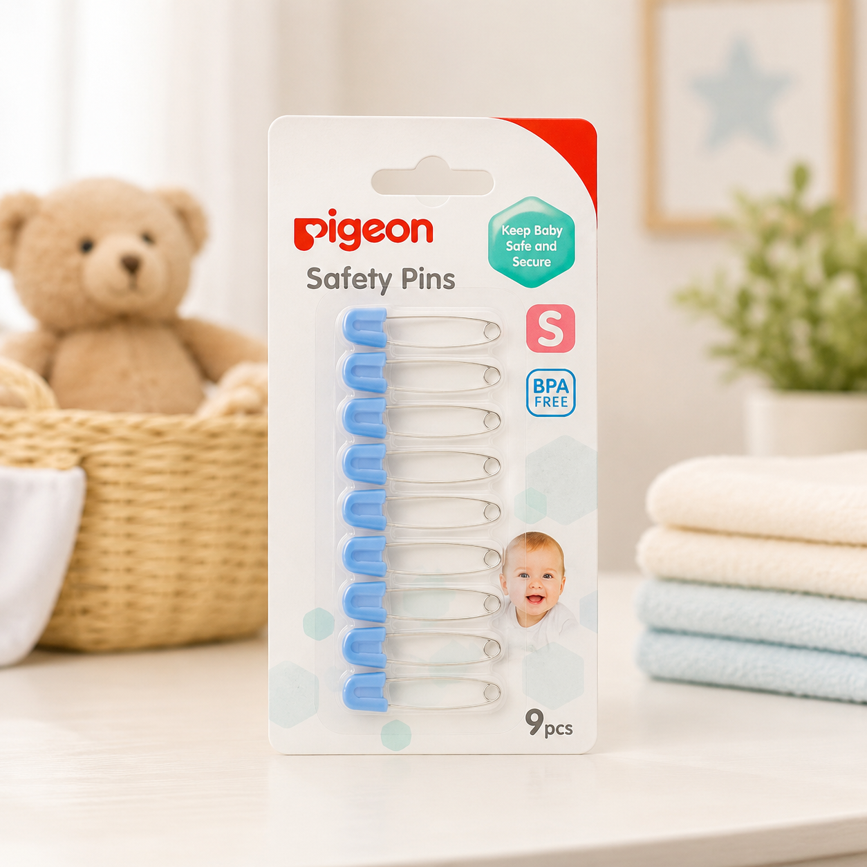 PIGEON MULTIPURPOSE SAFETY PINS – 9 PCS