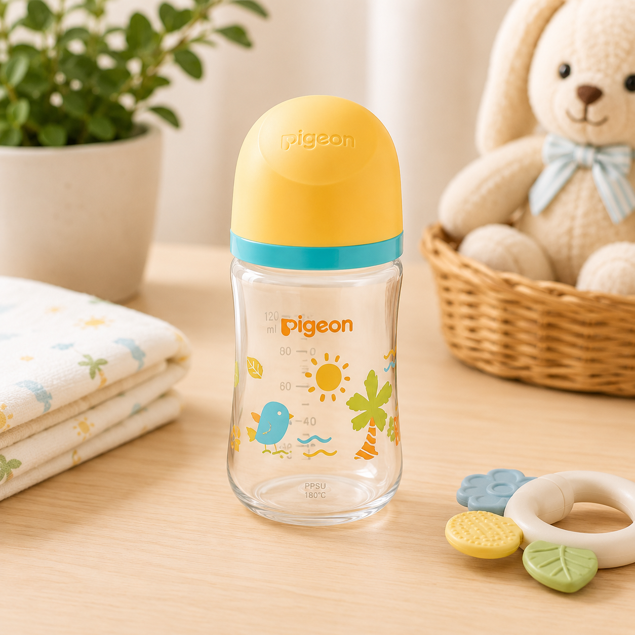 PIGEON SAFE & DURABLE NEWBORN NURSING BOTTLE (160ML)