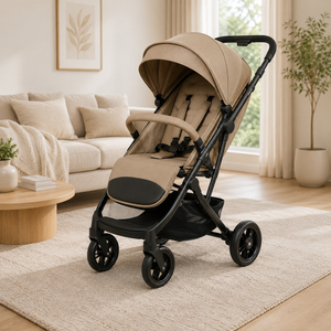 KIDILO PREMIUM REVERSIBLE BABY STROLLER - KHAKHI