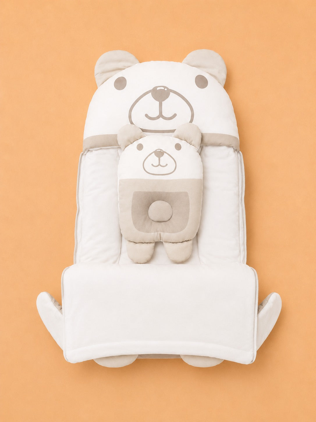 HAPPIMUMS CHARACTER CUDDLY CARRY NEST WITH PILLOW - MINK BEAR