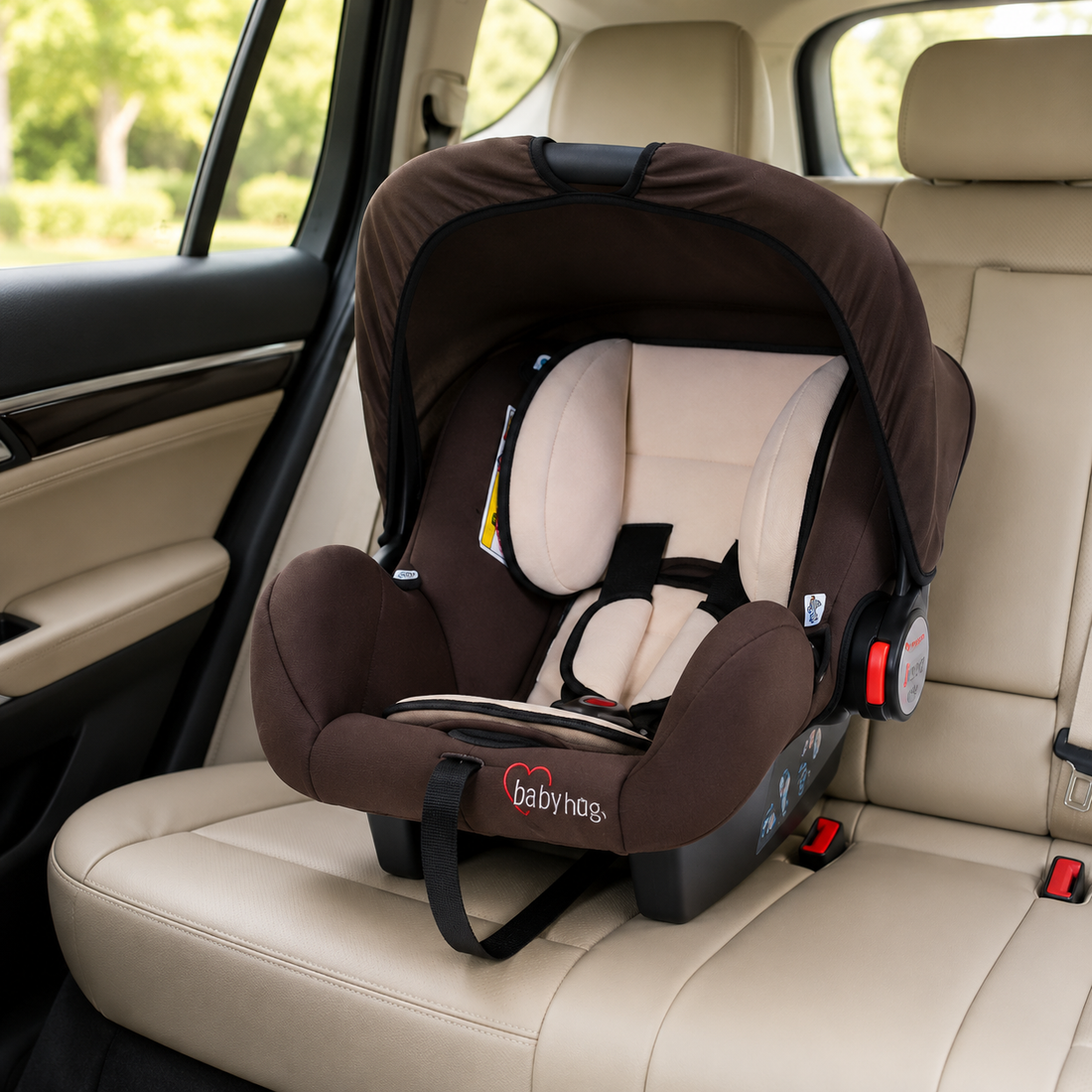 BABY CARRIER & CAR SEAT – INFANT ROCKER WITH CANOPY (BROWN 0–18 MONTHS)