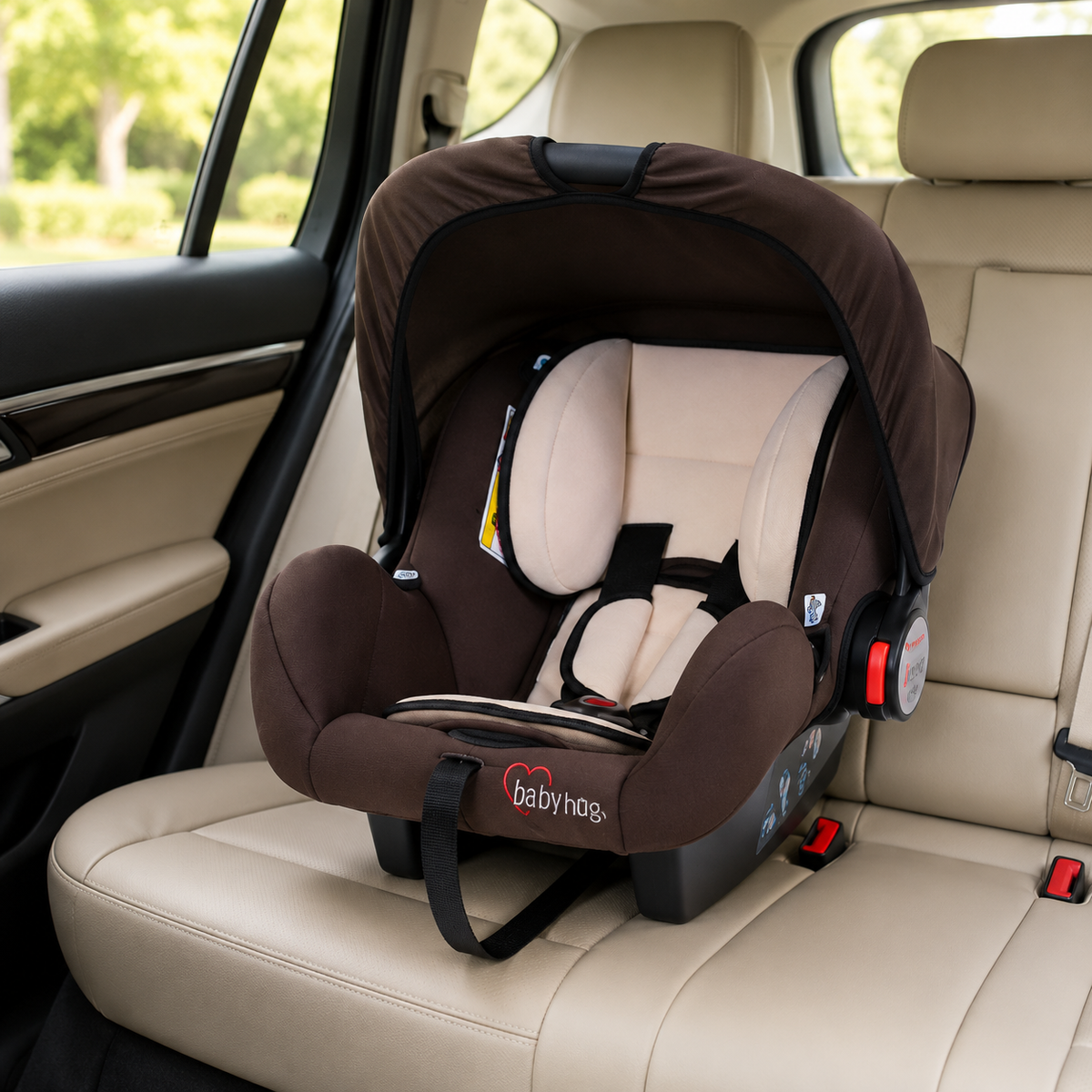 BABY CARRIER & CAR SEAT – INFANT ROCKER WITH CANOPY (BROWN 0–18 MONTHS)