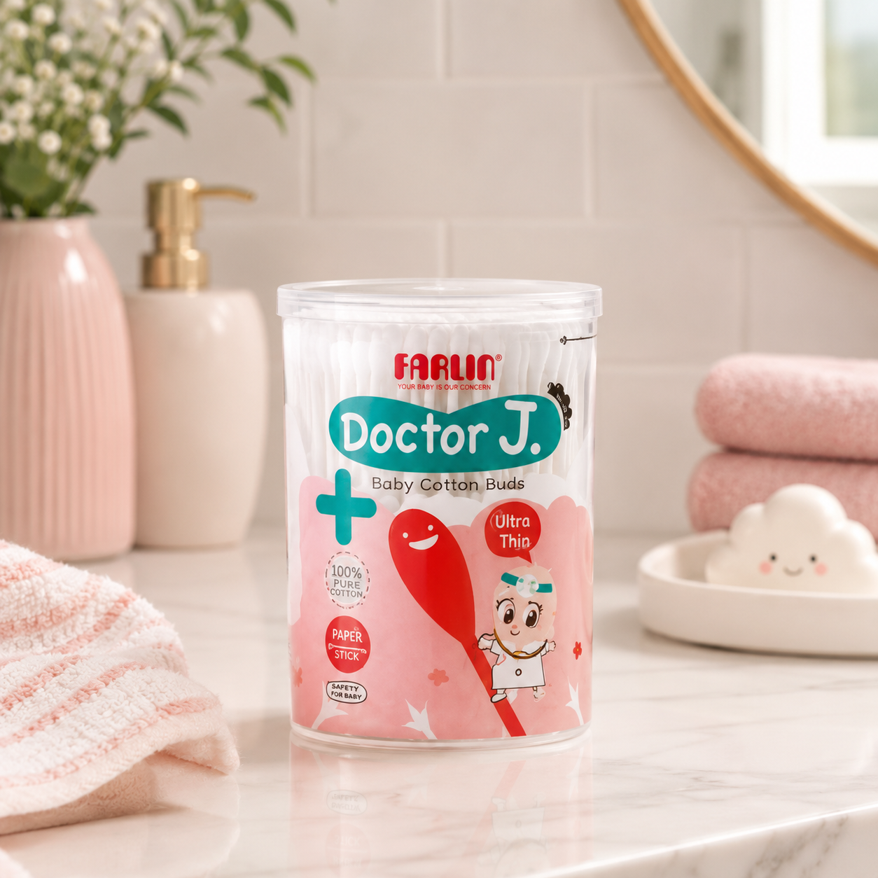 FARLIN PAPER STEM COTTON SWAB (190 PCS)