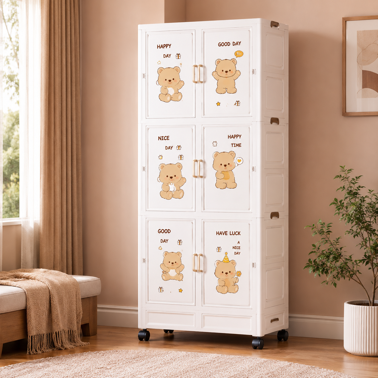 LARGE KIDS CLOTHES STORAGE WARDROBE CABINET - DM-8