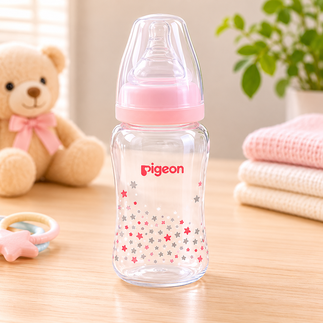 PIGEON STANDARD NECK NURSING BOTTLE WITH PERISTALTIC NIPPLE (PP) 150ml