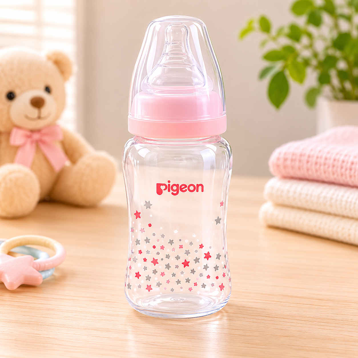 PIGEON STANDARD NECK NURSING BOTTLE WITH PERISTALTIC NIPPLE (PP) 150ml