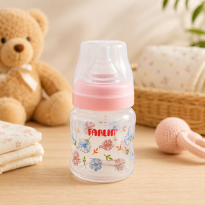 FARLIN WIDE NECK GLASS FEEDER 120ML - PINK