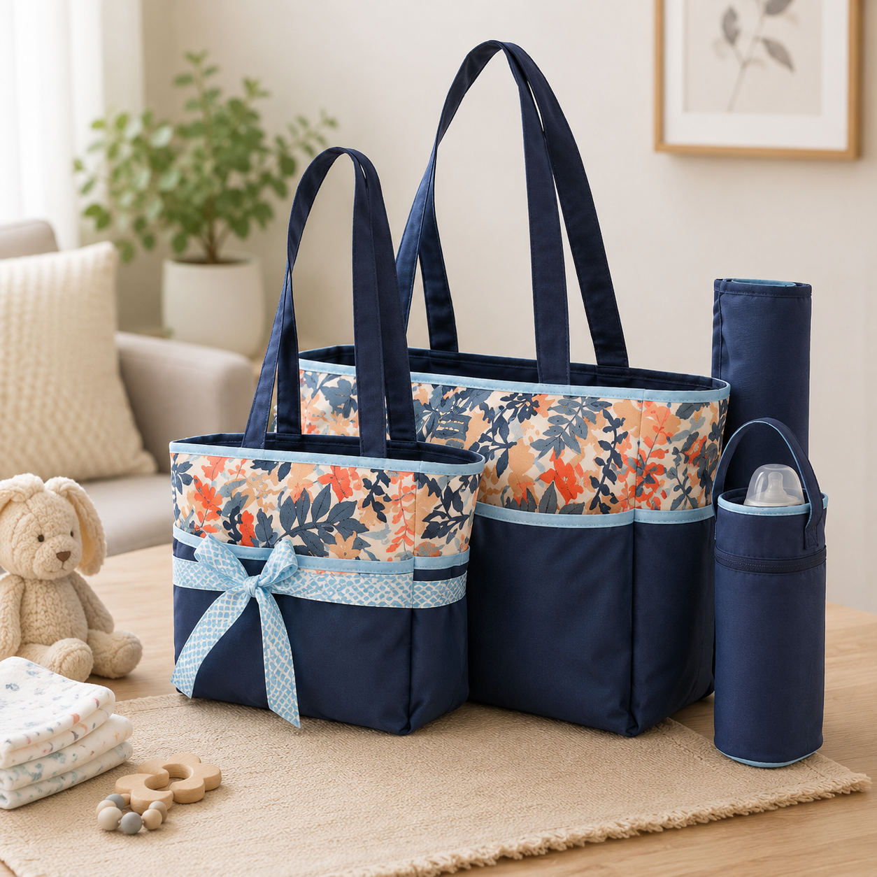 TINNIES DIAPER BAG – BLUE SMART & SPACIOUS