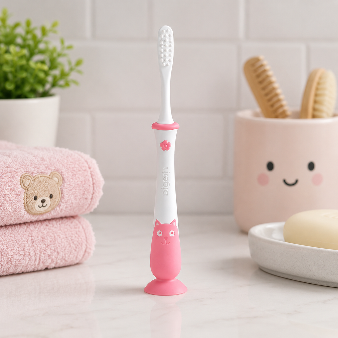 PIGEON CHILDREN TRAINING TOOTH BRUSH LESSON-4 PINK