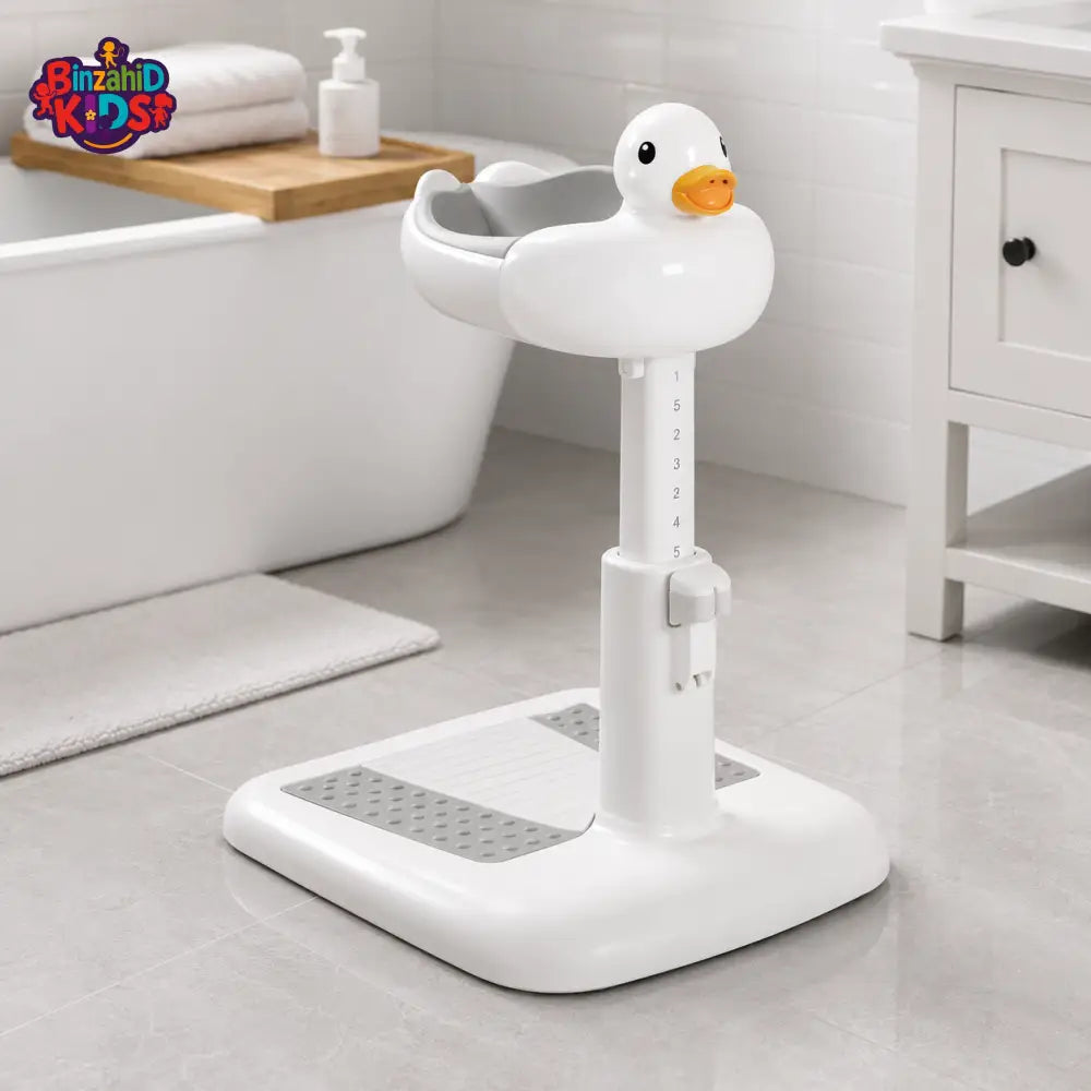 ADJUSTABLE BABY SHOWER SUPPORT & SHAMPOO RINSE DUCK SHAPE STAND