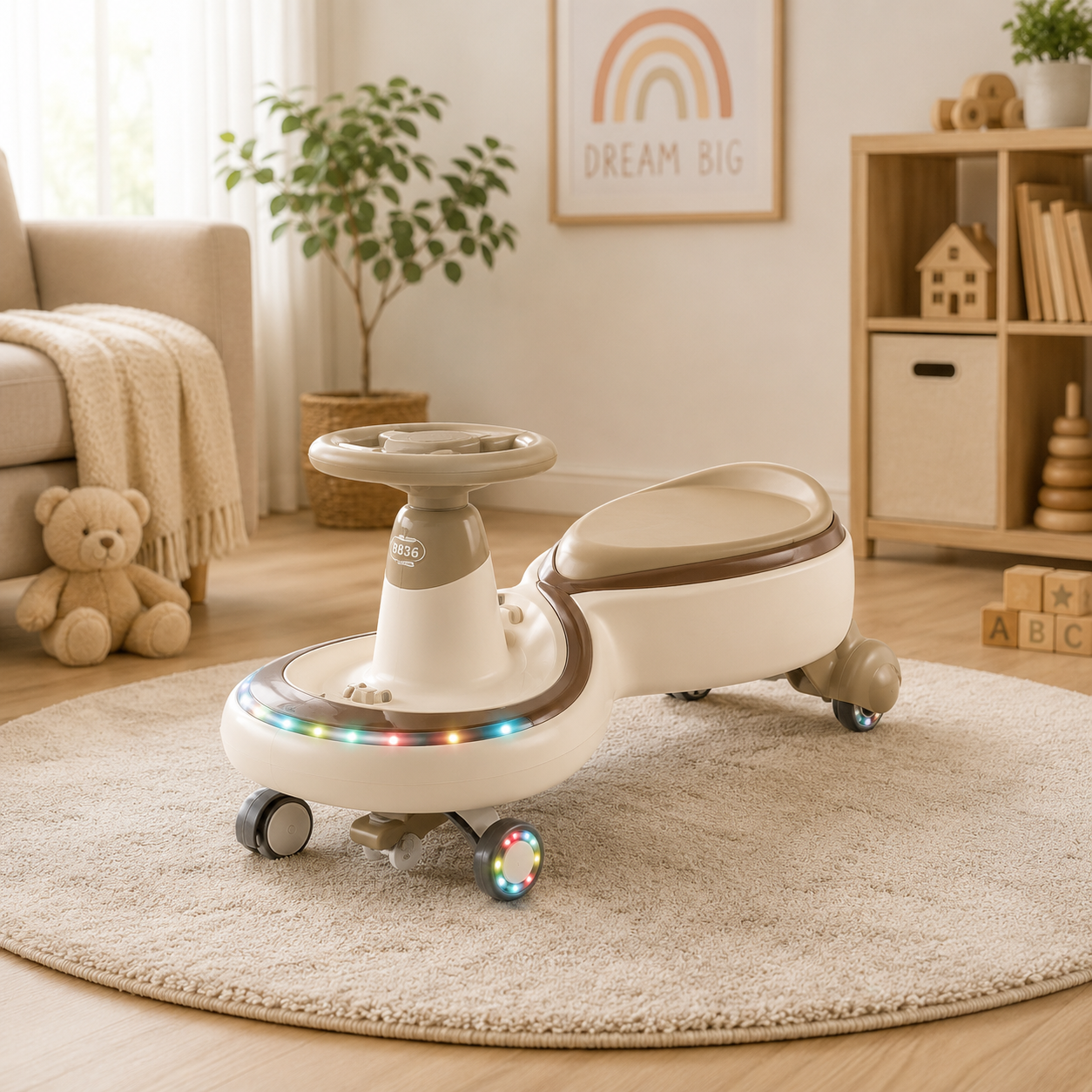 360° ROTATING AUTO BABY WALKER - BEIGE