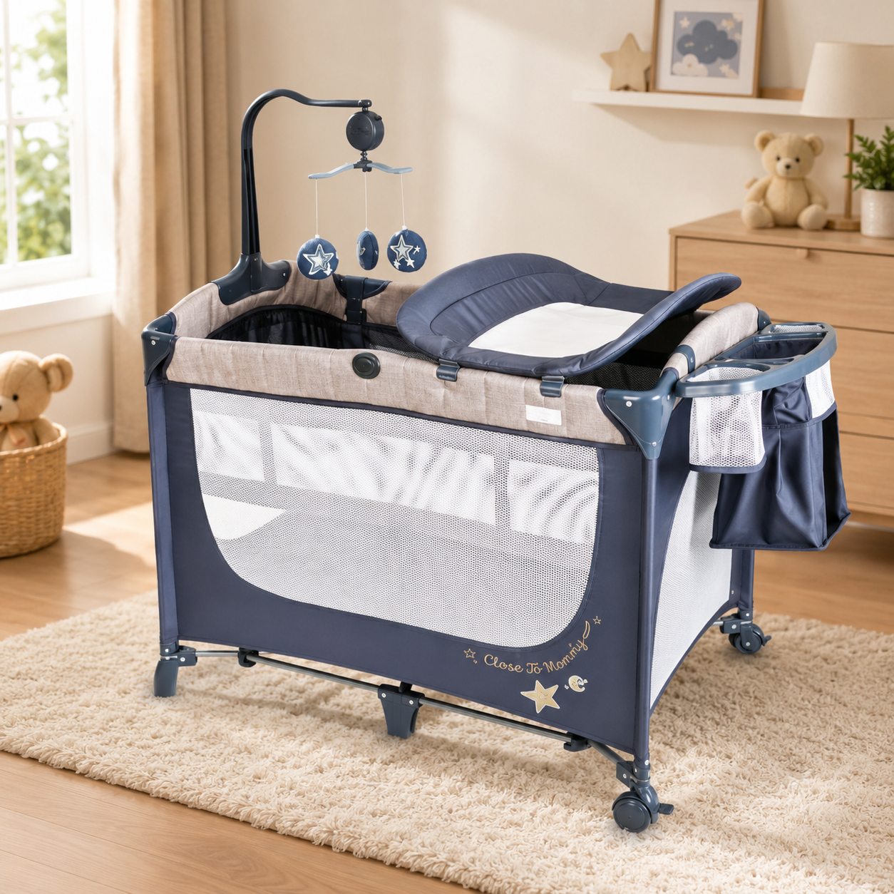TINNIES MULTIFUNCTIONAL BABY PLAYARD BLUE