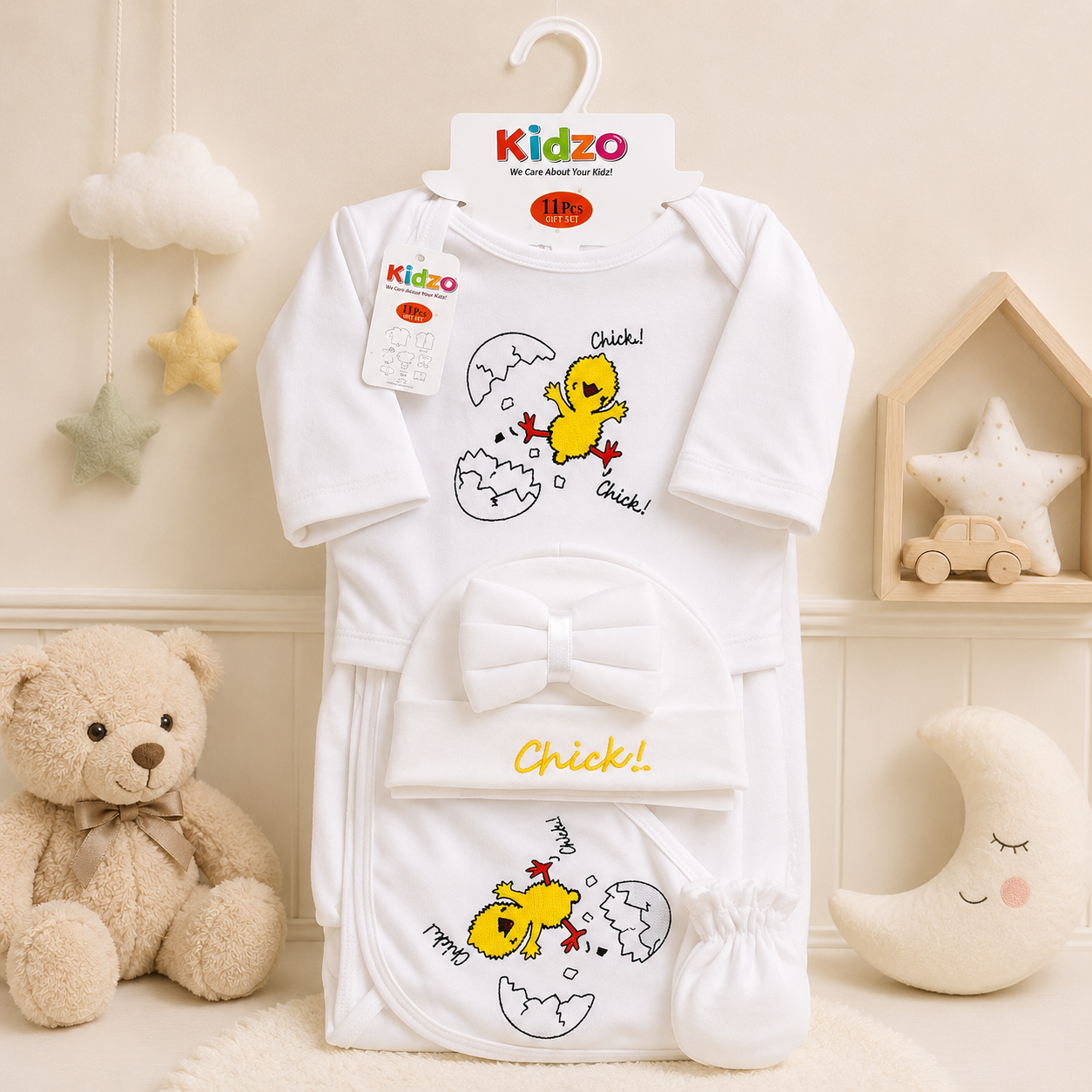 KIDZO 7 PCS NEWBORN BABY GIFT SET – PRINCESS EMBROIDERED DESIGN