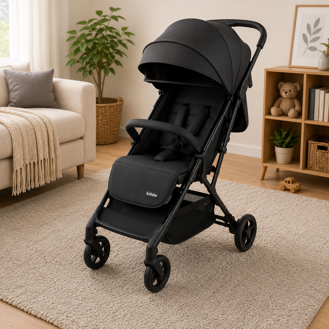 KIDILO PREMIUM REVERSIBLE BABY STROLLER - BLACK