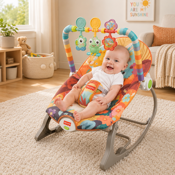 FISHER PRICE BABY ROCKER & INFANT BOUNCER SEAT - ORANGE