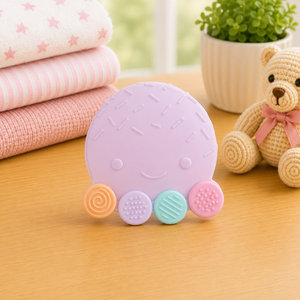 FARLIN SILICONE GUM SOOTHER - LAVENDAR OCTOPUS