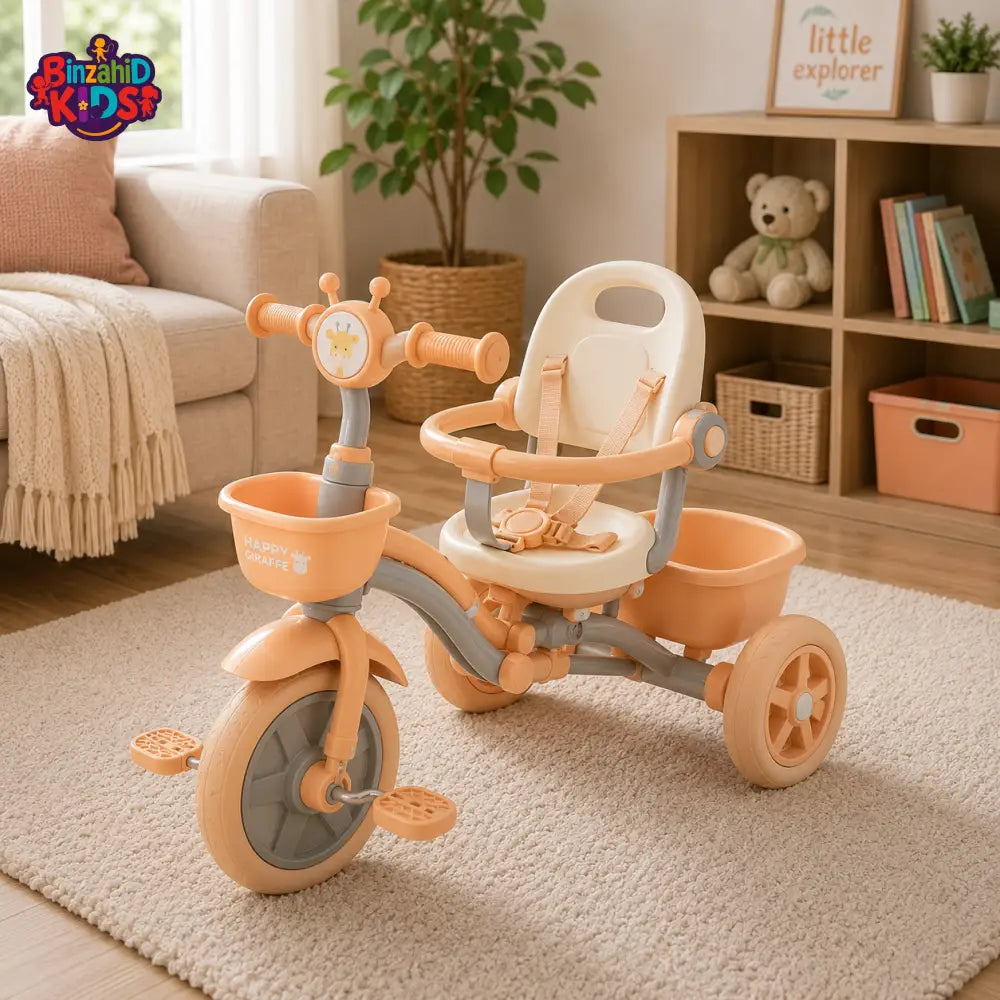 BABY BALANCE TRICYCLE WITH SILENT WHEELS - BEIGE