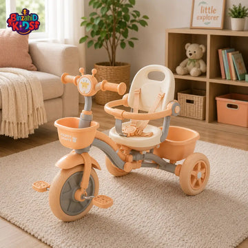 BABY BALANCE TRICYCLE WITH SILENT WHEELS - BEIGE