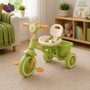 BABY BALANCE TRICYCLE WITH SILENT WHEELS - GREEN